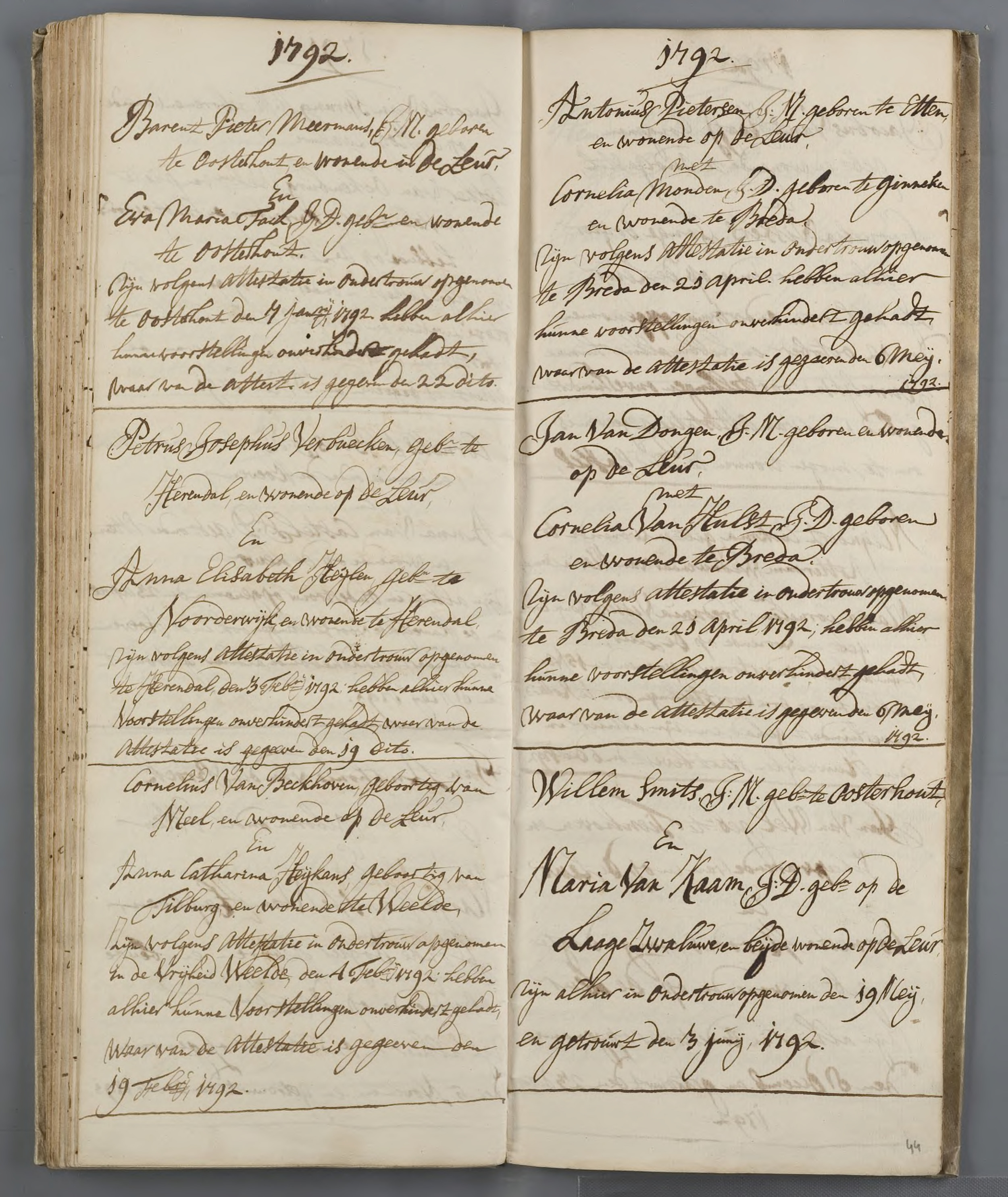 Bartholomeus Mermans and Eva Tack Marriage 